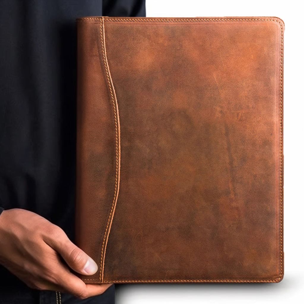 Steel Horse Leather - Falit Leather Folio | Handmade Leather Padfolio - Brown price history on PriceWatchPro