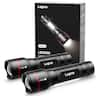 Lepro - Dual-powered LED Flashlights, 300LM Bright, 5 Modes, Zoomable Waterproof Tactical Flashlight for Camping Emergency Task - Black