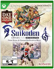 Xbox Series X Day One Edition Suikoden I & II & II HD Remaster Gate Rune & Dunan Unification Wars EVERYONE 10+ to TEEN ENFANTS et ADULTES 10+ ADOLESCENTS E-T 10+ ESRB esrb.org KONAMI