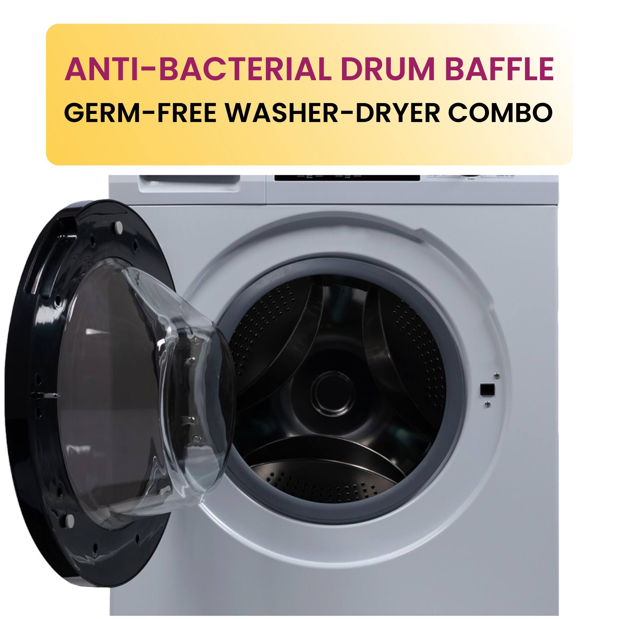 ANTI-BACTERIAL DRUM BAFFLE
GERM-FREE WASHER-DRYER COMBO