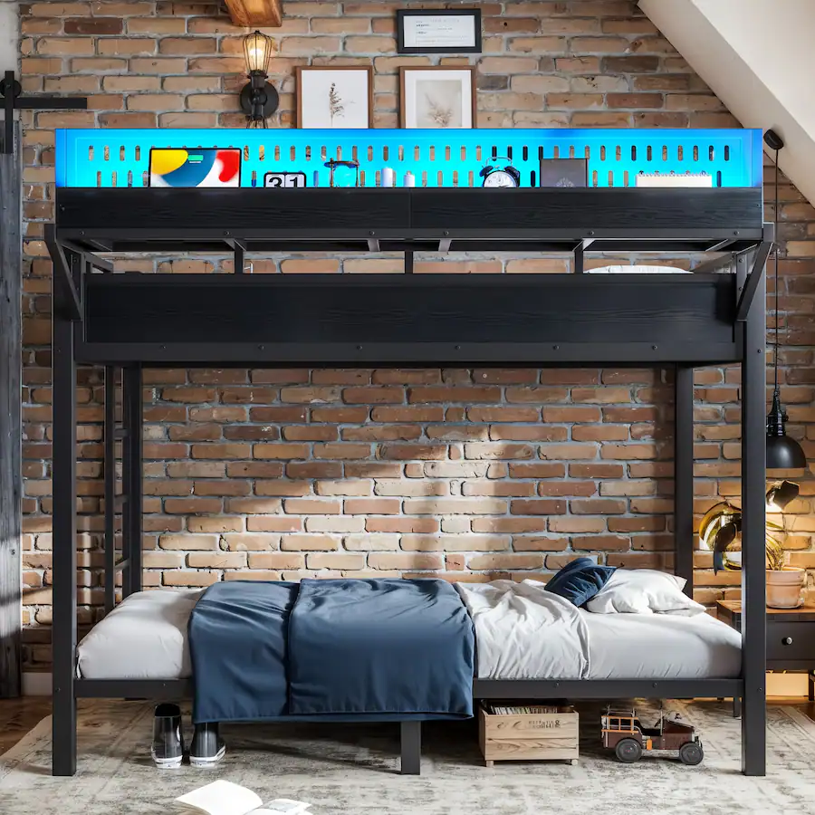 Boyel Living Twin XL over Twin XL Size Metal Bunk Bed with Storage ...