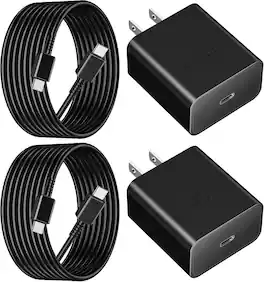 Bundle - Core Tech - 2-Pack 45W USB-C Super Fast Charging Kit with 6 ft USB-C Cables for Galaxy S26/S25/S24/S23 - Obsidian Black