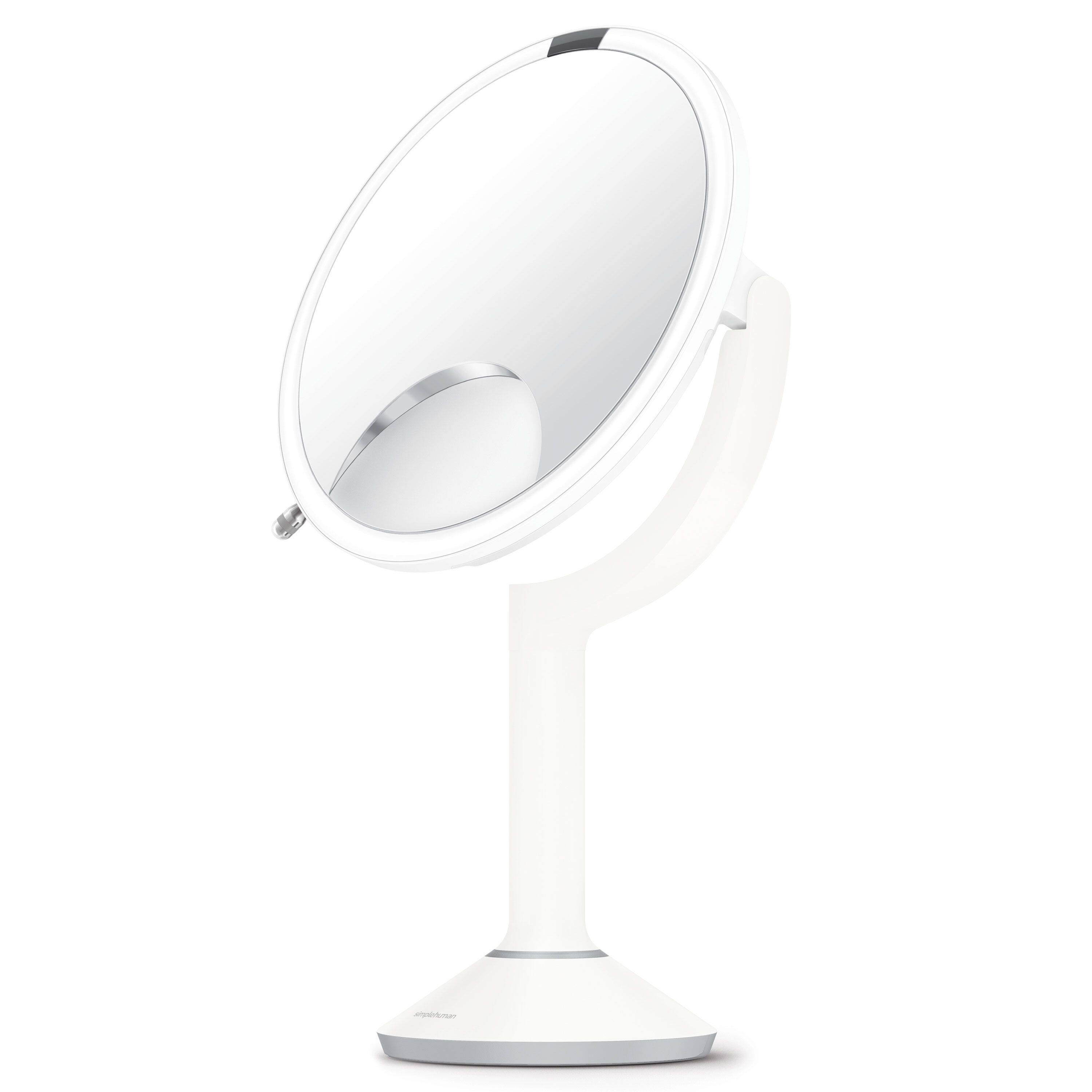 Alt View 2. simplehuman - sensor mirror trio, white stainless steel - White.