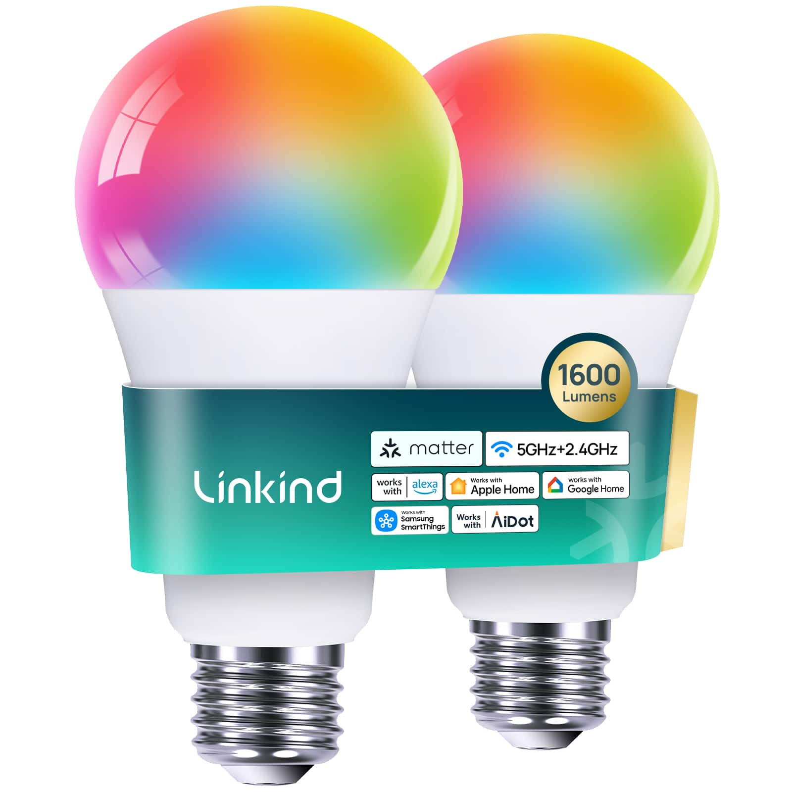 1600 Lumens

matter 5GHz+2.4GHz

Works with:
- Linkind
- Alexa
- Apple Home
- Google Home
- Samsung SmartThings
- AiDot