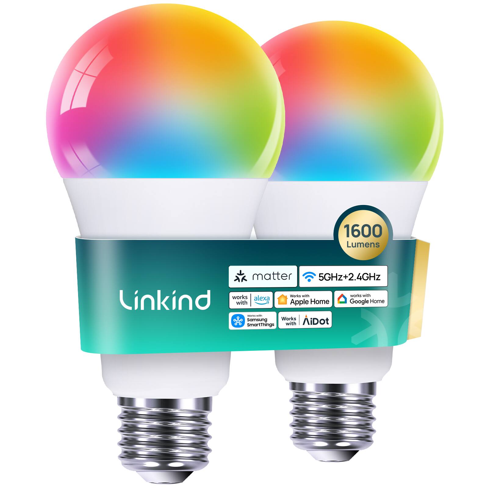 1600 Lumens

matter 5GHz+2.4GHz

Works with:
- Linkind
- Alexa
- Apple Home
- Google Home
- Samsung SmartThings
- AiDot