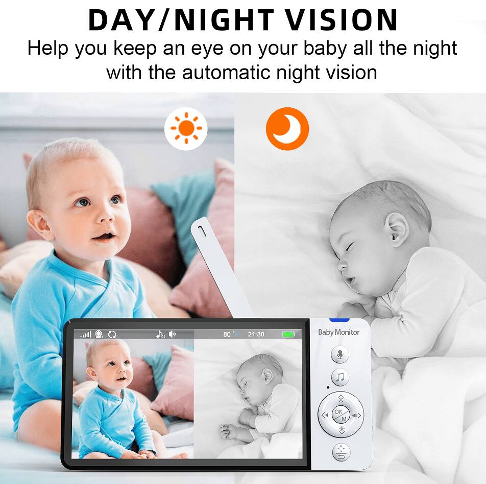 DAY/NIGHT VISION  
Help you keep an eye on your baby all the night with the automatic night vision