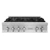 Front. ZLINE - 36 in. Wide 6 Burner Legacy Gas Rangetop withPorcelain Cooktop in Stainless Steel (RT36) - Stainless steel.