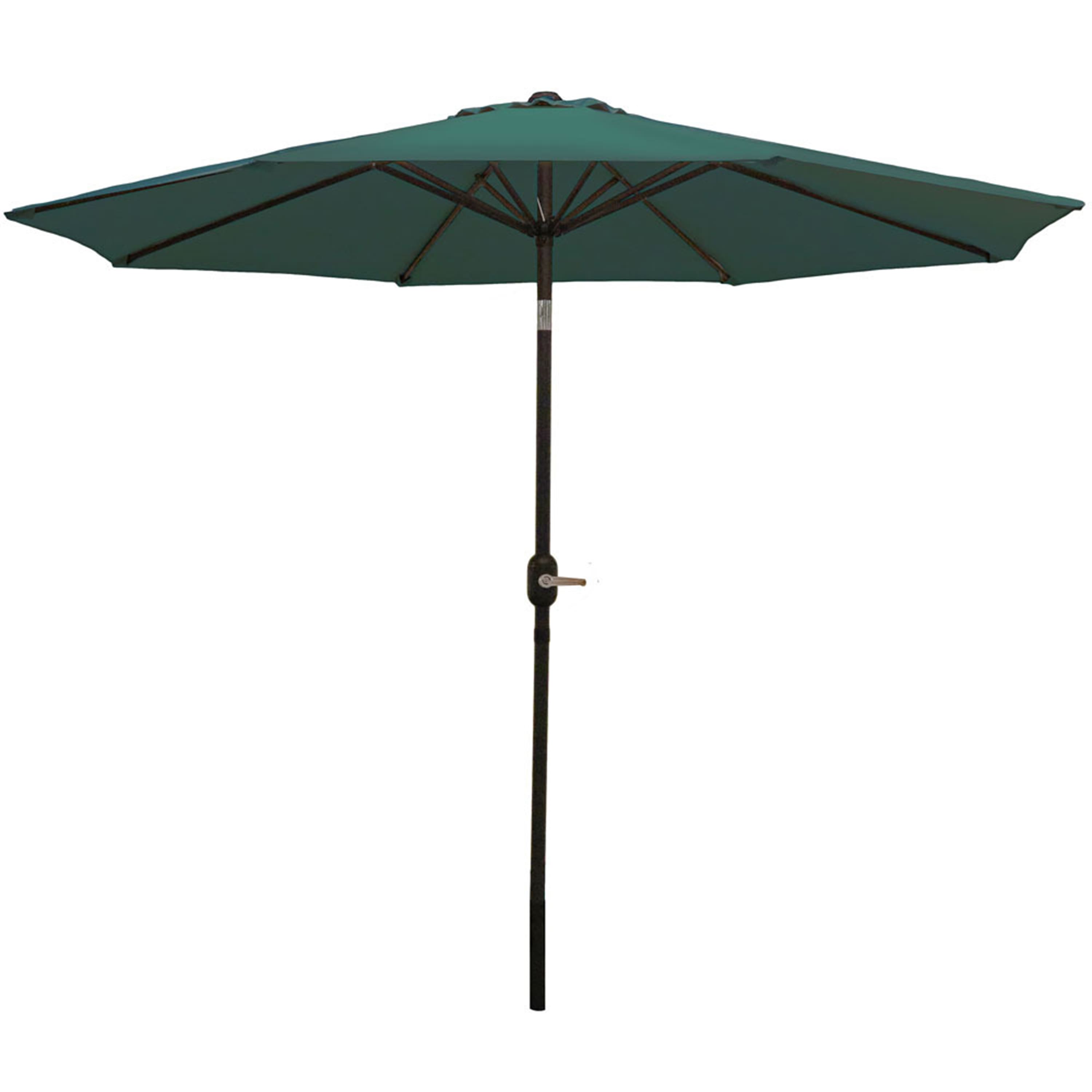 Sunnydaze - 9 ft Aluminum Patio Umbrella with Tilt and Crank - Green