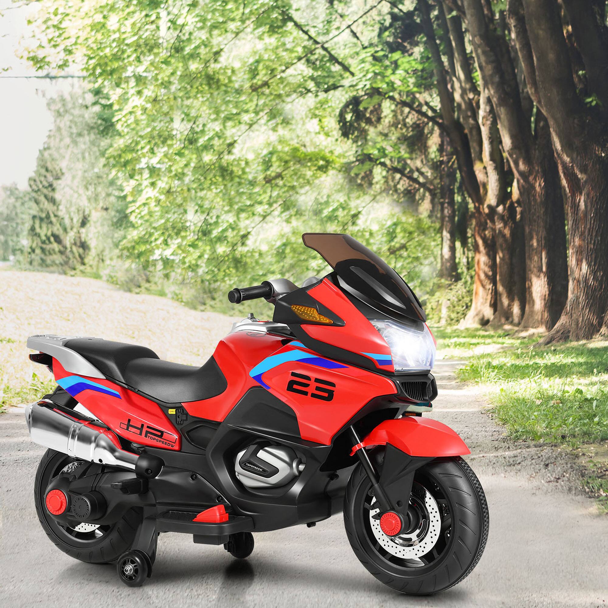 Alt View 2. Gymax - Gymax 12V Electric Kids Ride On Motorcycle w/ Training Wheels Red - Red.
