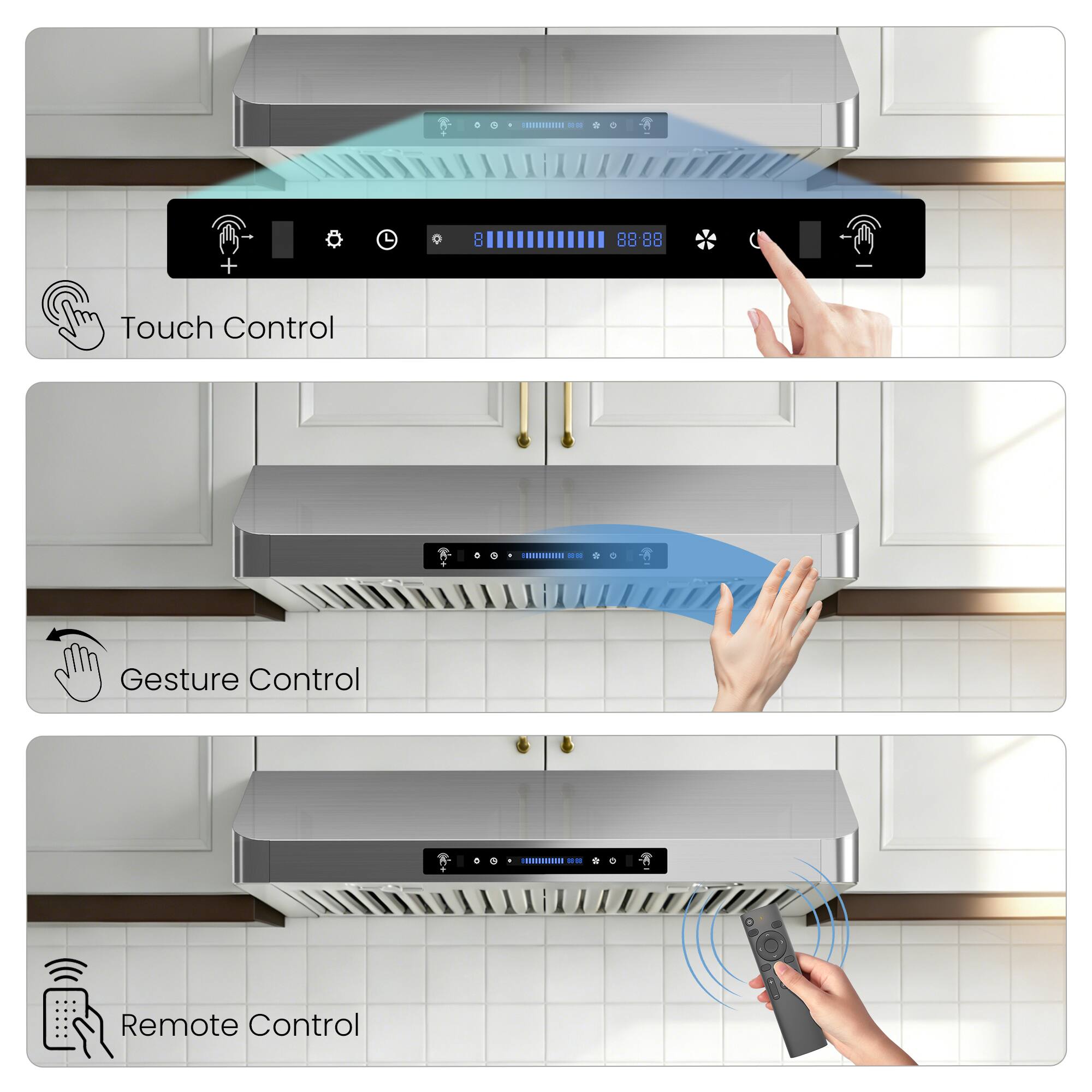 Touch Control  
Gesture Control  
Remote Control