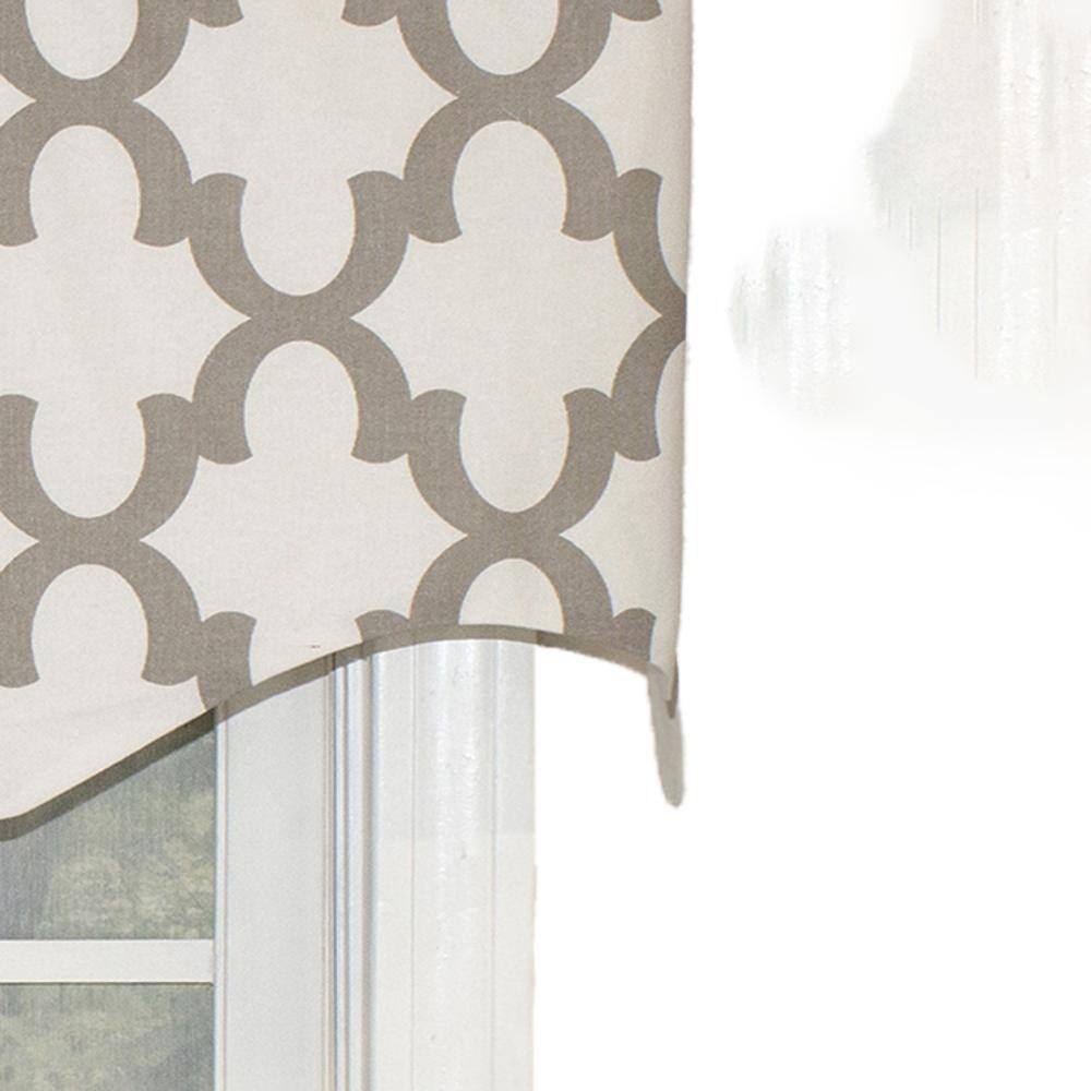 Left. RLF Home - RLF Home Ogee Style All Season Regal 3" Rod Pocket Valance 50" x 17" Taupe - Taupe.