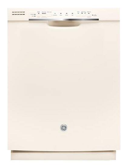 Front. GE - 24" Front Control Tall Tub Built-In Dishwasher with Stainless Steel Tub - Bisque.