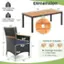 The text on the image is grouped and corrected as follows:

165 Ibs Load Capacity of Tabletop
Dimension: 75" x 36"

360 Ibs Load Capacity of Each Chair
Dimension: 29.5" x 20" x 2"

18.5" x 35" x 18.5"

26" x 26"

Come in 3 boxes

17.5" Package Includes:
1 x Patio Table
8 x Patio Chairs