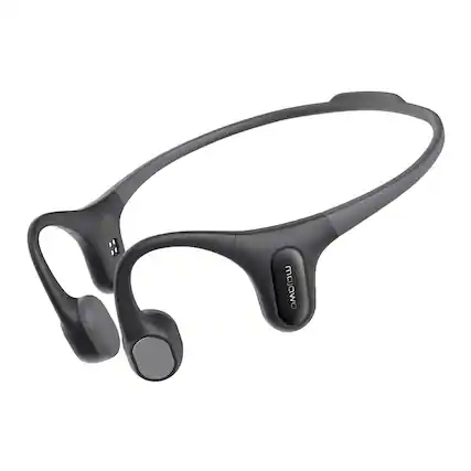 Front. Mojawa - Run Plus Bluetooth Bone-Conduction Open-Ear Headphones, Microphone, Waterproof for Outdoor Sports - Black.