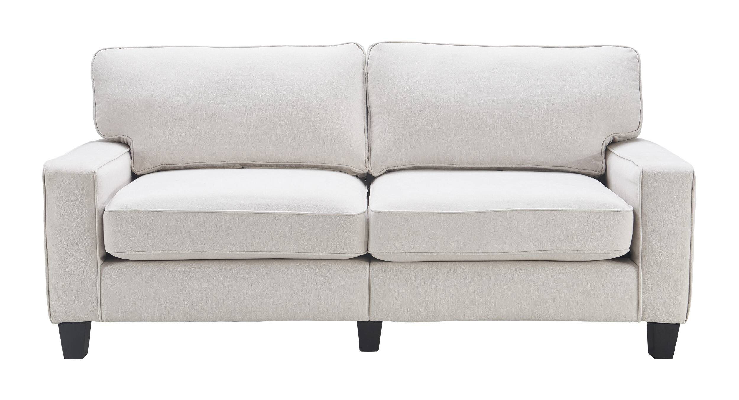 Alt View 12. Serta - Palisades Modern 3-Seat - Straight Arm - Fabric Sofa - 78" - Cream.