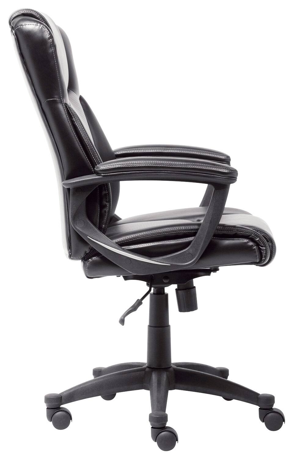 Alt View 12. Serta - Ergonomic Executive Office Chair with Lumbar Support Back Pain Relief Head Pillow Padded Arms Adjustable Height & Tilt - Black.