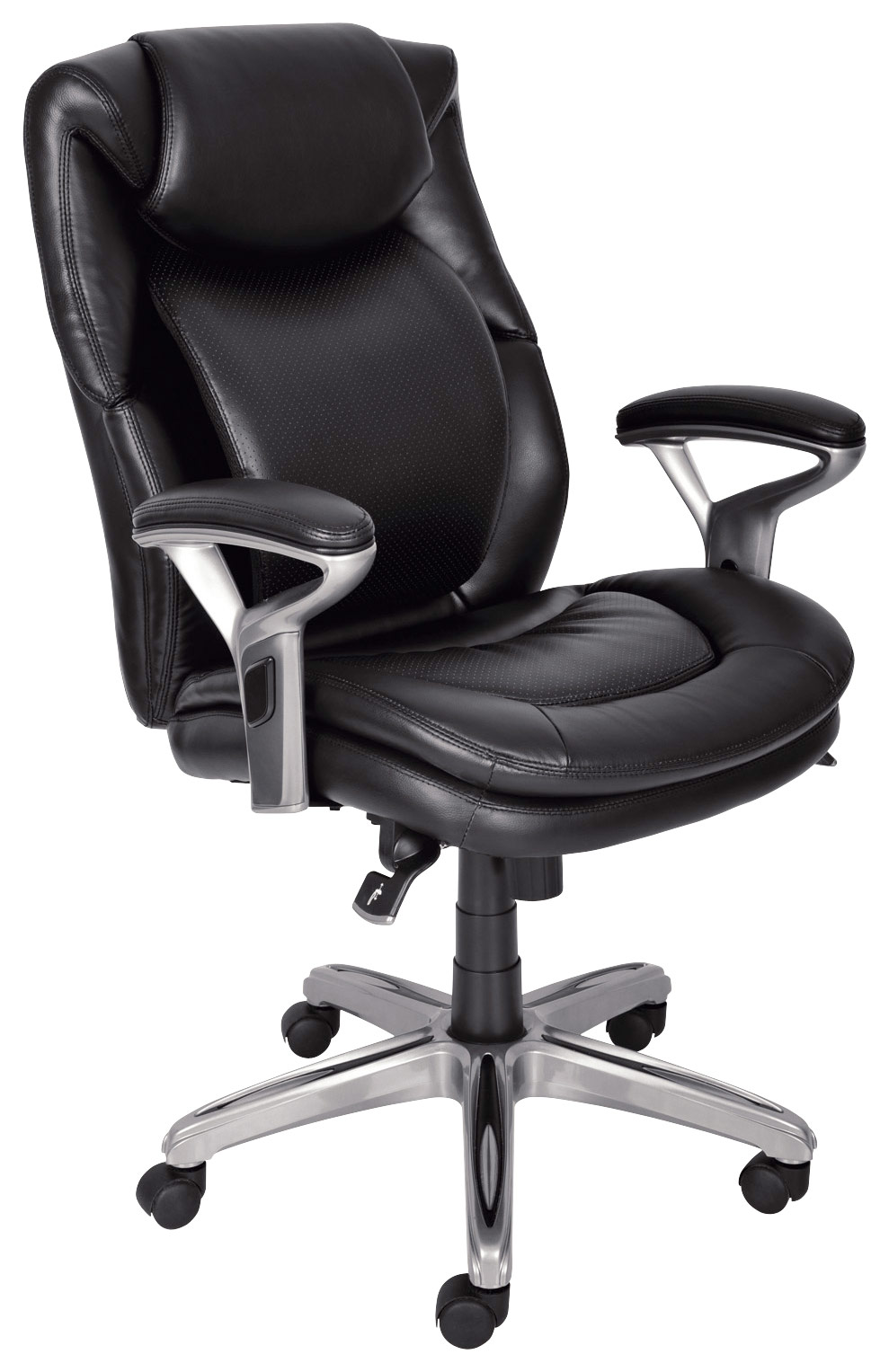 Angle View: Serta - AIR Health & Wellness Mid-Back Manager's Chair - Black