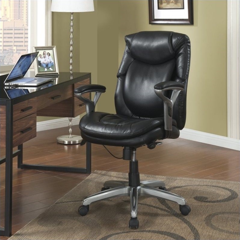 Best Buy: Serta AIR Health & Wellness Mid-Back Manager's Chair Black 44103