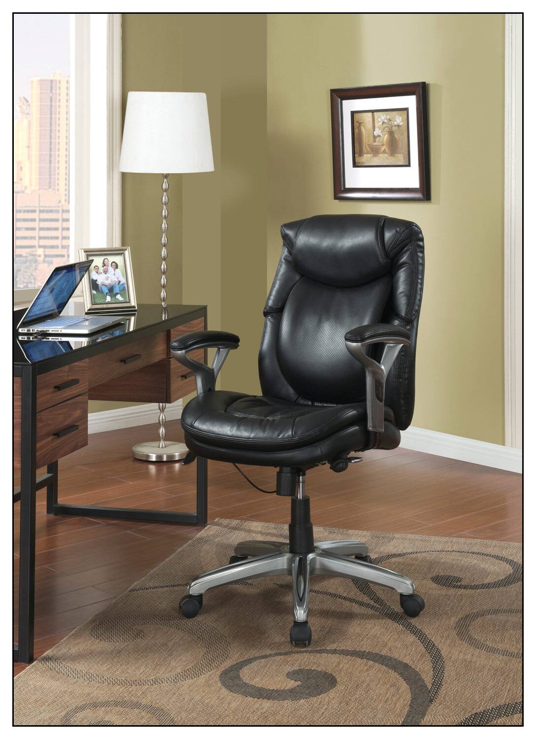 Alt View 11. Serta - Forte Mesh Fabric Ergonomic Gaming Chair - Black.