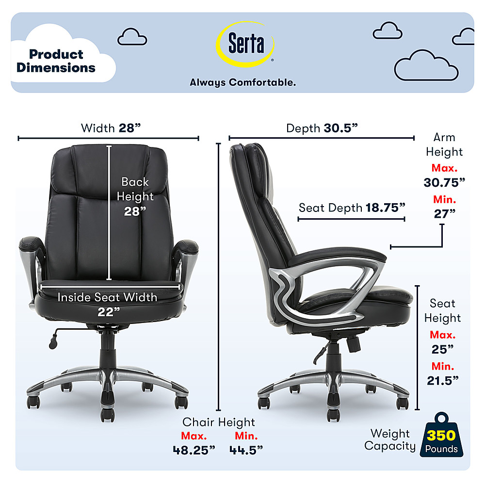 Left View: Studio Designs - Deluxe Task Chair - Black/Gray