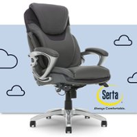 Serta - Bryce Bonded Leather Executive Office Chair with AIR Technology - Gray - Front_Zoom