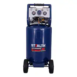 Stealth - 20 Gallon 1.8 HP 150 PSI Oil-Free Ultra Quiet Vertical Air Compressor (SAQ-12018) - Blue