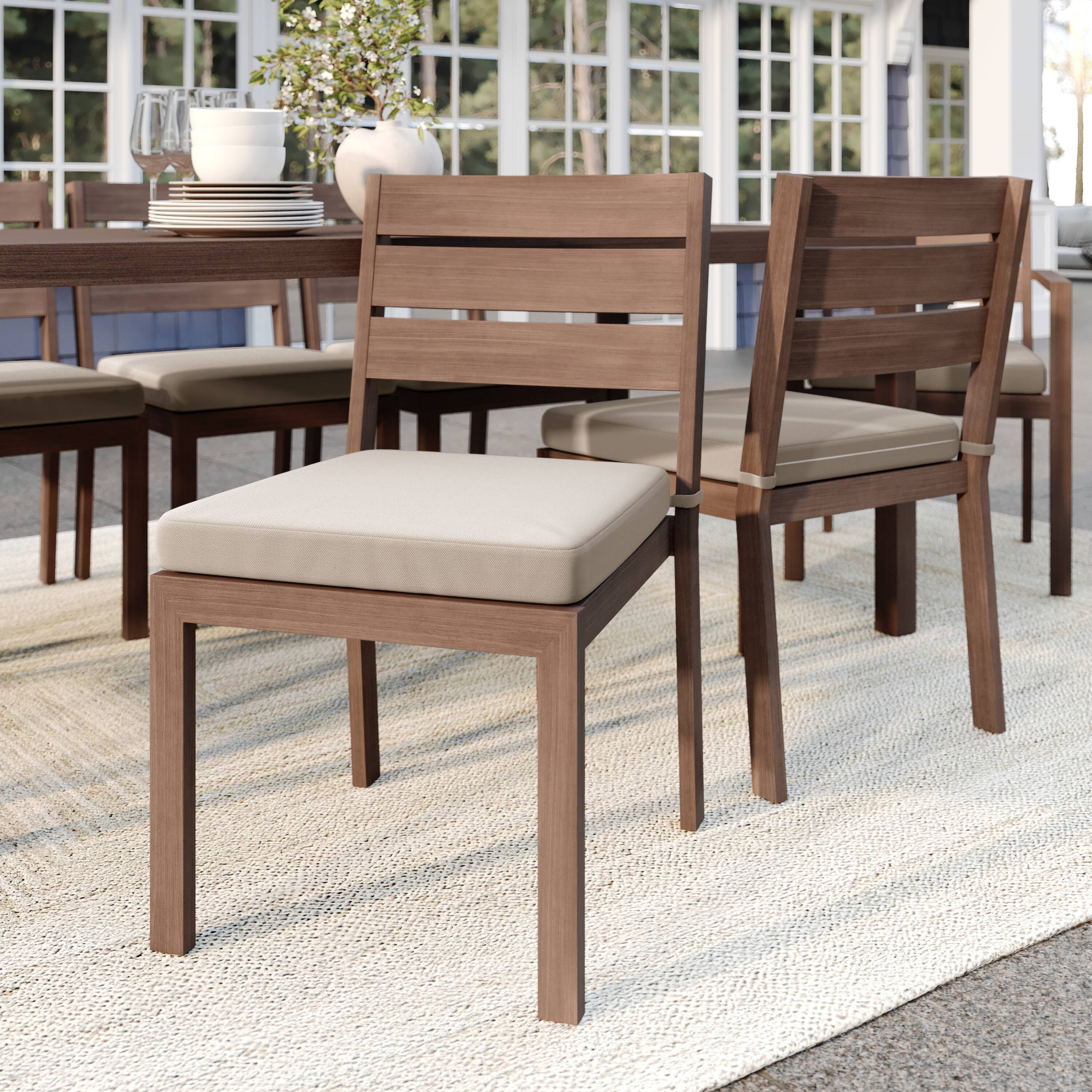 Alt View 4. Martha Stewart - Bedford All-Weather Stacking Patio Side Dining Chair with Seat Cushion - Brown.