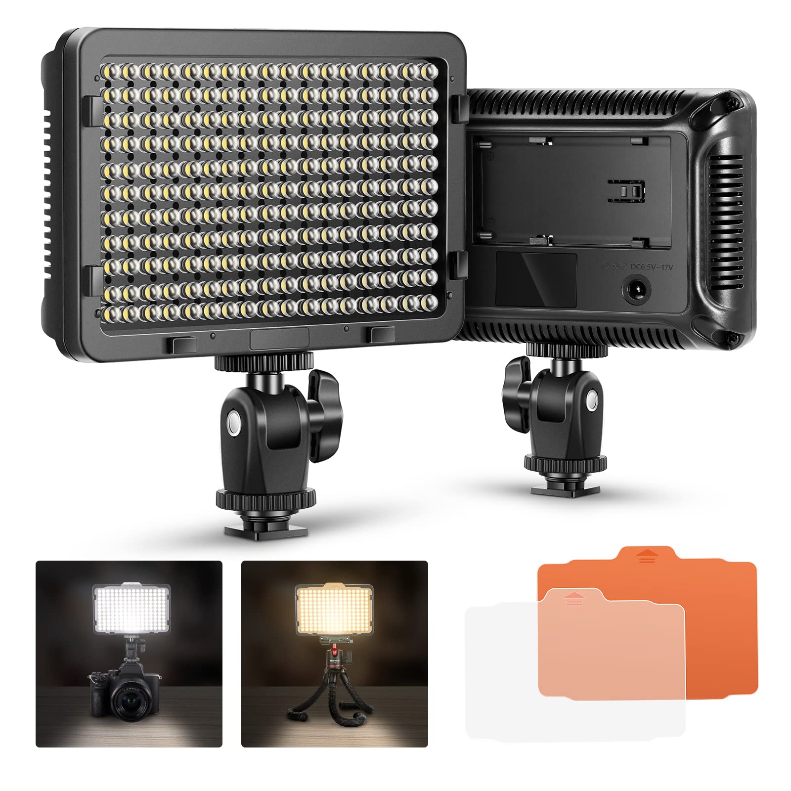 Neewer - 176 LED Dimmable Camera Light, 5600K, 1/4" Thread, DSLR Compatible