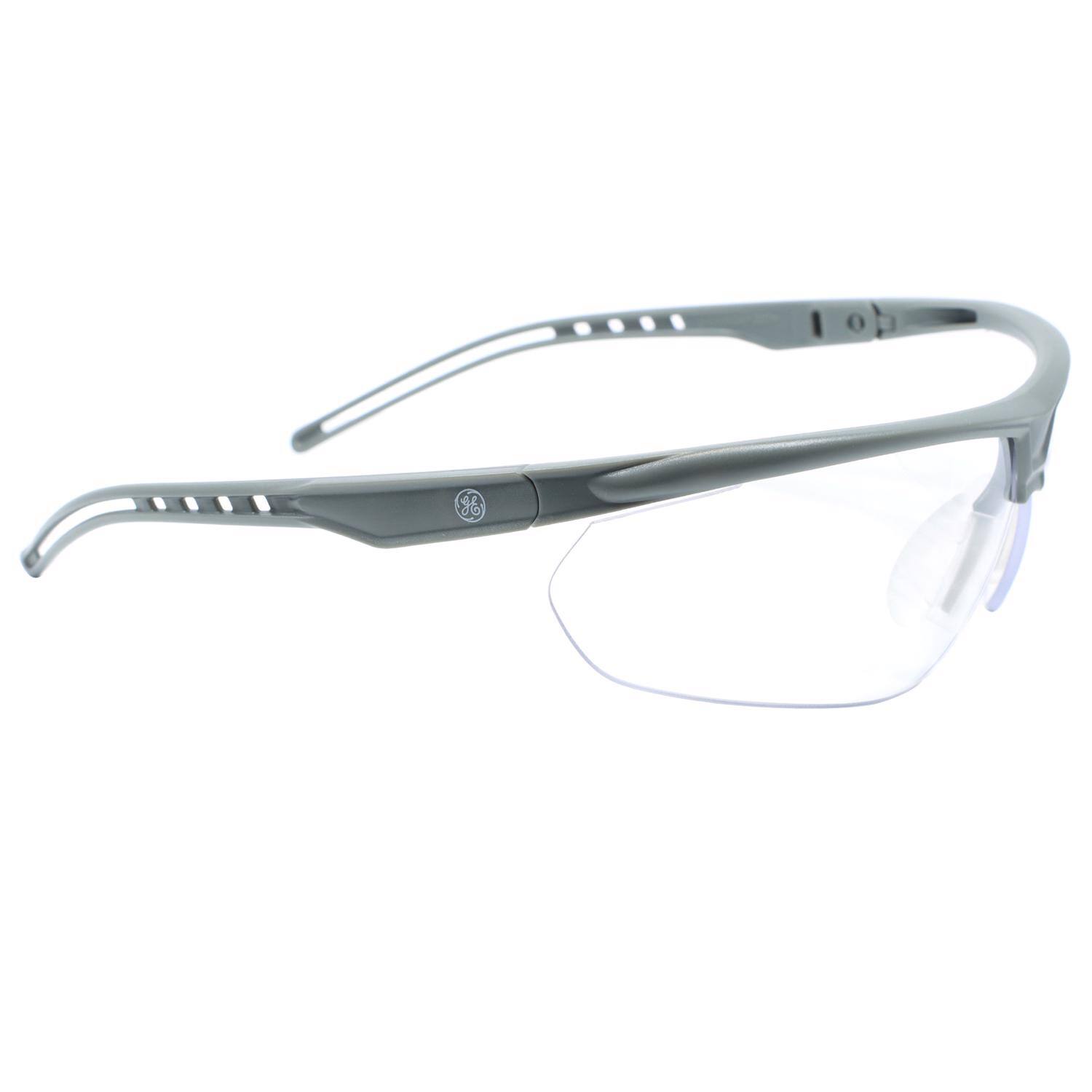 Angle. General Electric - General Electric 08 Series Impact-Resistant Safety Glasses Clear Lens Black Frame 1 pk - Black.