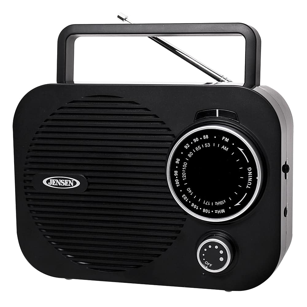 Jensen - AM/FM Radio - Black - Front_Zoom