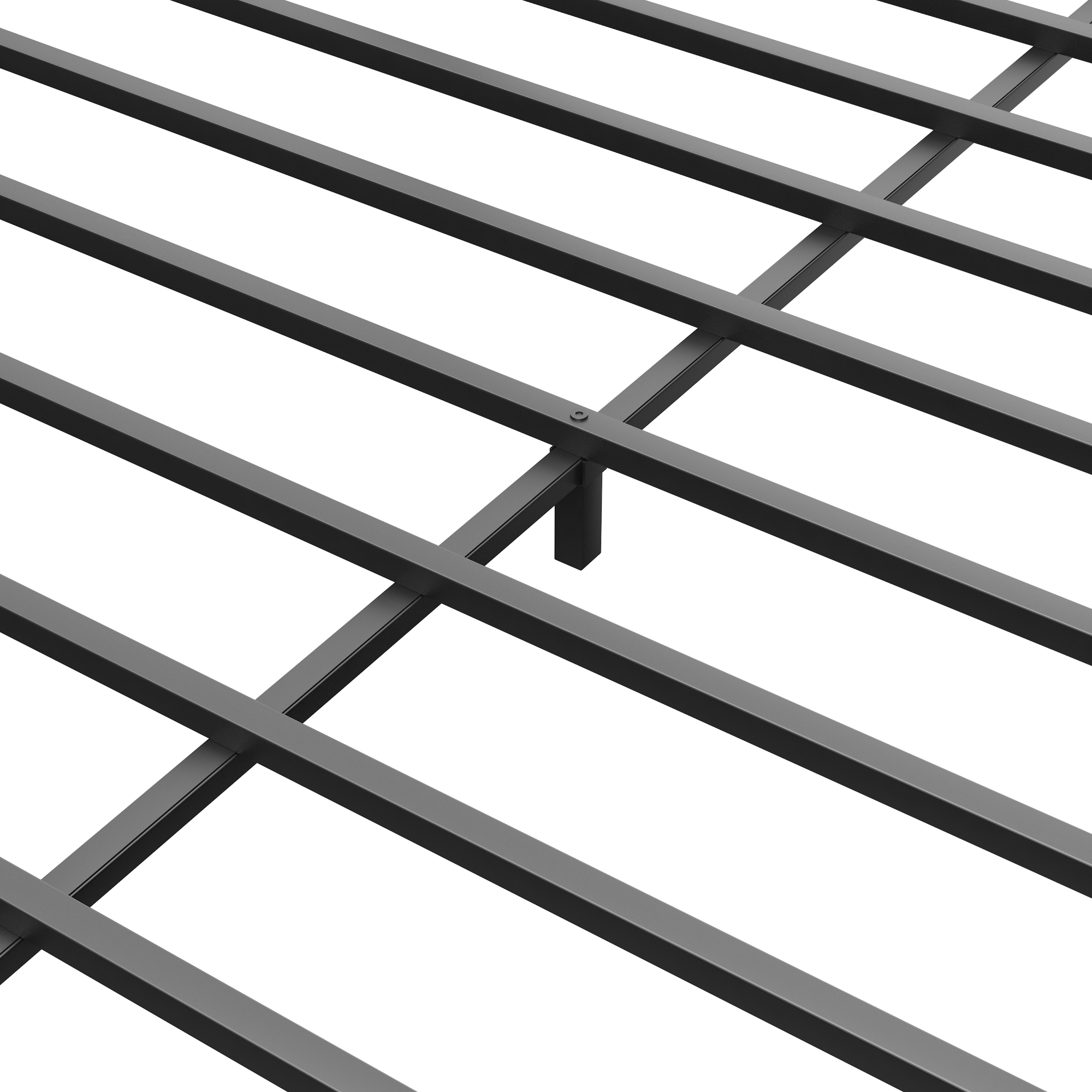 Back. GOODSILO - Twin Over Full Metal Bunk Bed with Removable Stairs and Integrated Storage, Heavy Duty Frame for Teenagers and Adults - Black.