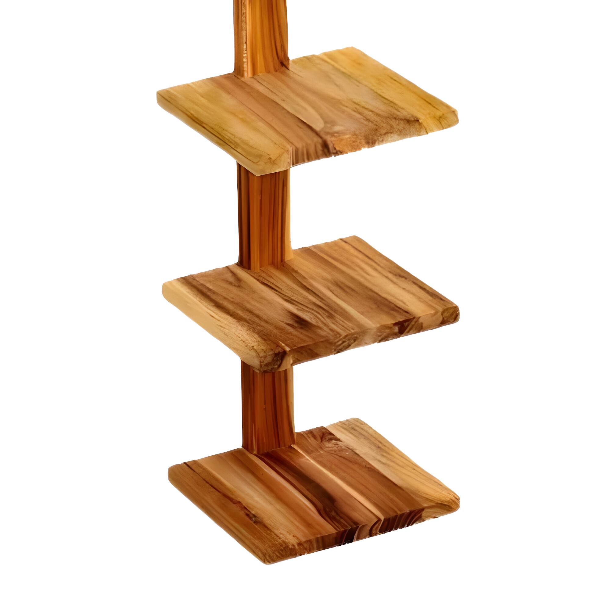 Alt View 4. texxture - texxture 4 Shelf Floating Wall Shelves Column Shelving, Takara Small, Teak Wood - Natural.