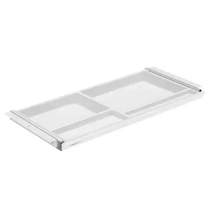 Front. Mount-It! - Under Desk Deep Pull-Out Drawer with 4 Compartments for Workspace Storage & Desk Organization, White - White.