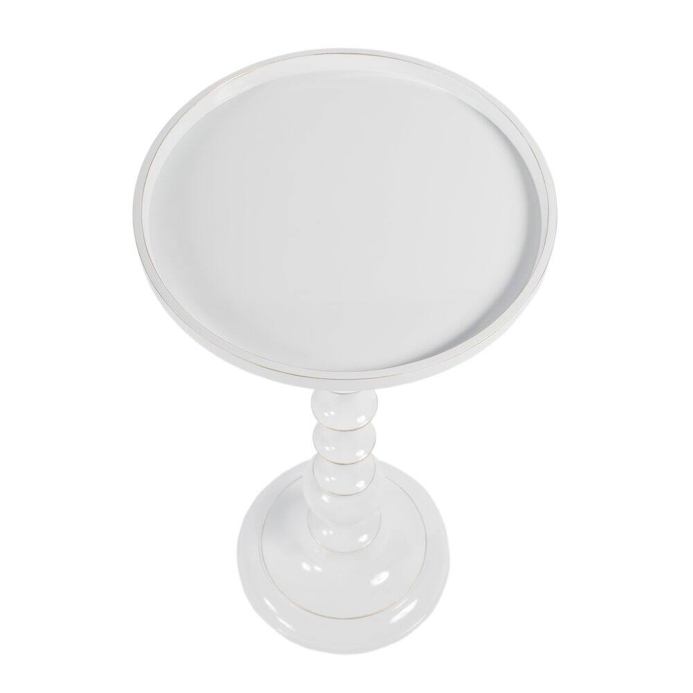 Front. Butler Specialty - Mia 11 in. W Round Metal Side Table - White.