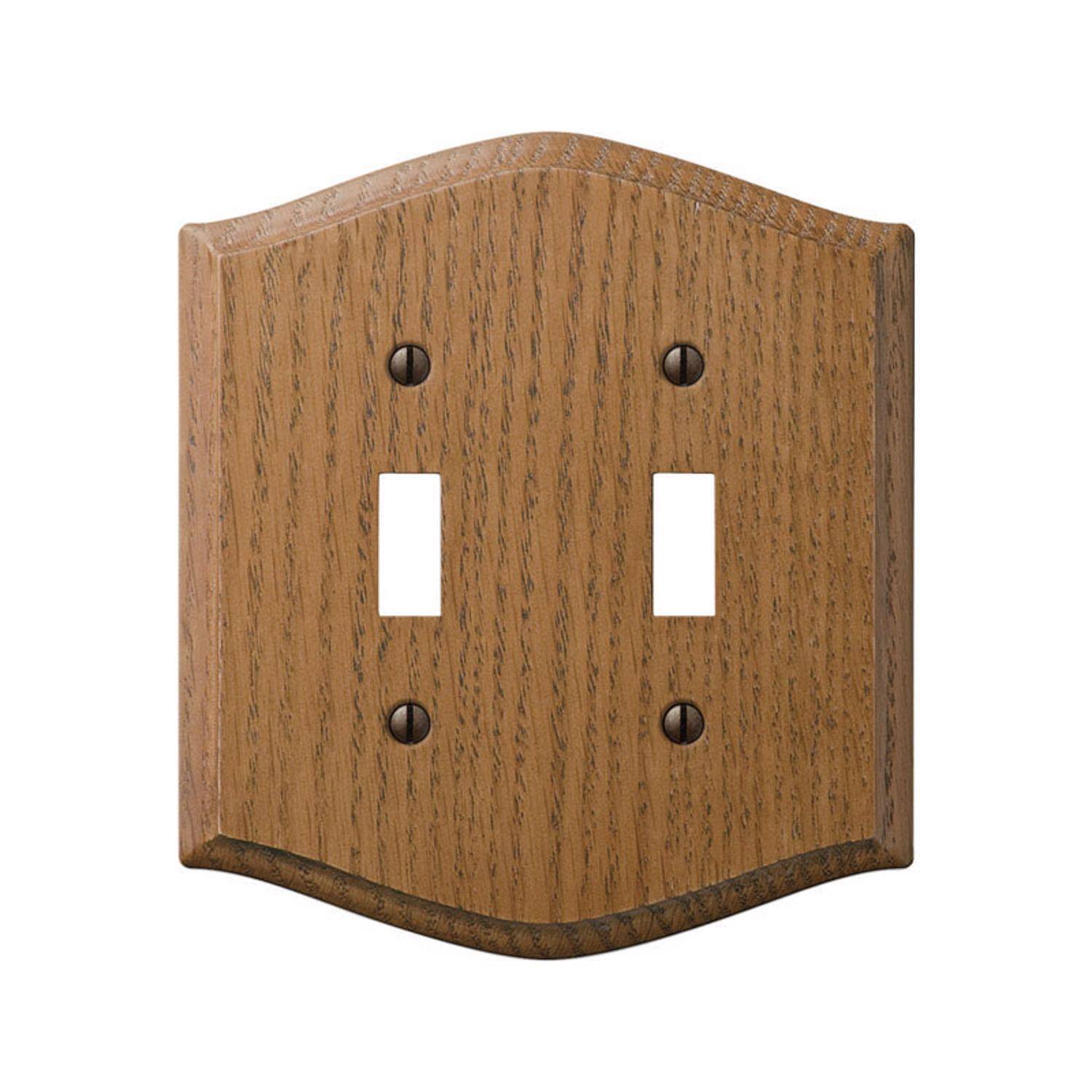 Angle. AMERELLE - Amerelle Country Brown 2 gang Wood Toggle Wall Plate 1 pk - Brown.