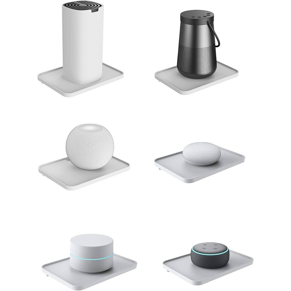 Alt View 1. RTMB - Universal Wall Mount Holder for Google WiFi & Smart Speakers, Compact Shelf.