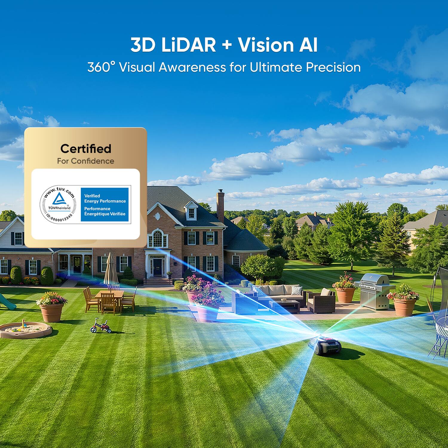 3D LiDAR + Vision AI  
360° Visual Awareness for Ultimate Precision  

Certified For Confidence  
www.tuv.com  

Verified Energy Performance  
Performance Énergétique Vérifiée  

0:0800012315