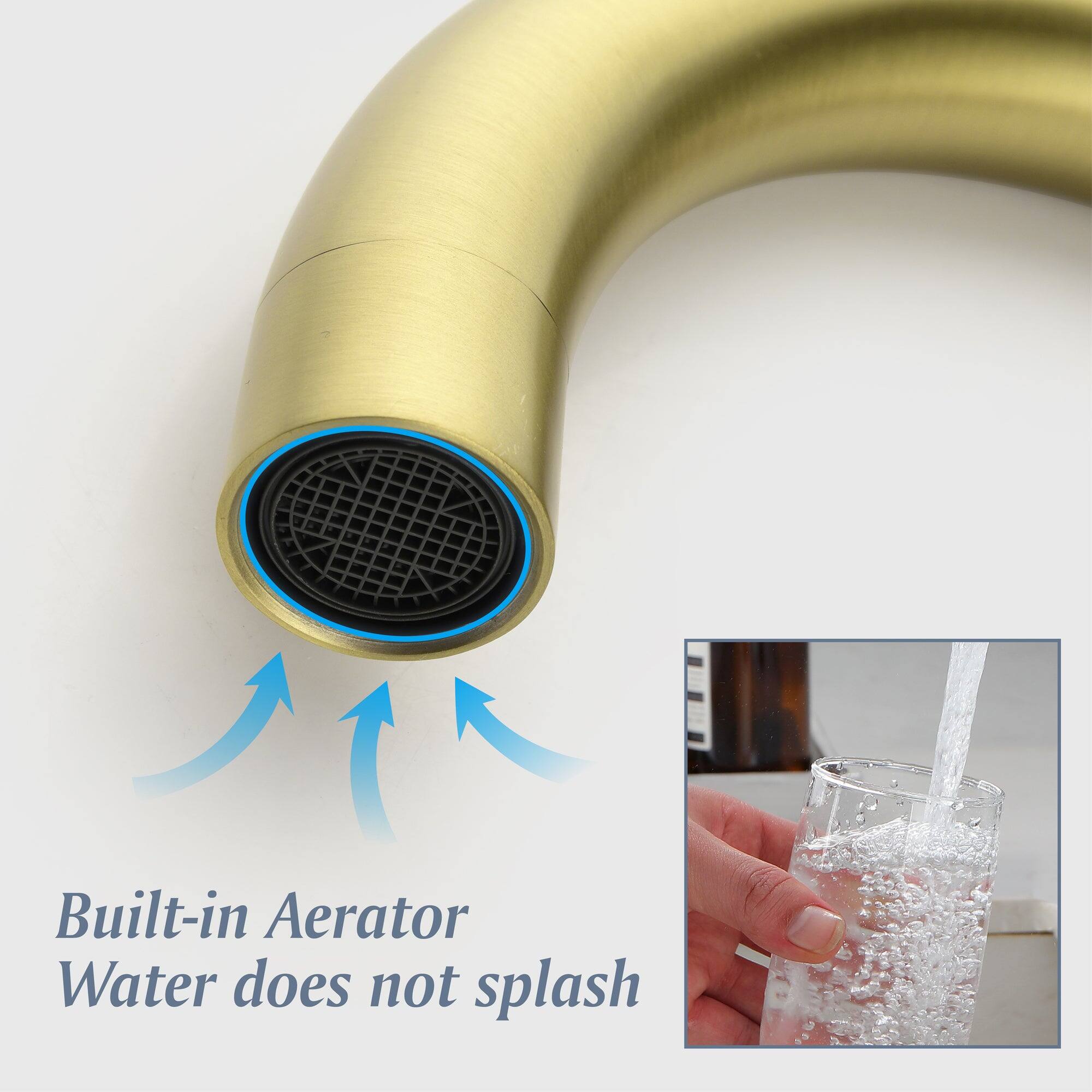 Built-in Aerator  
Water does not splash