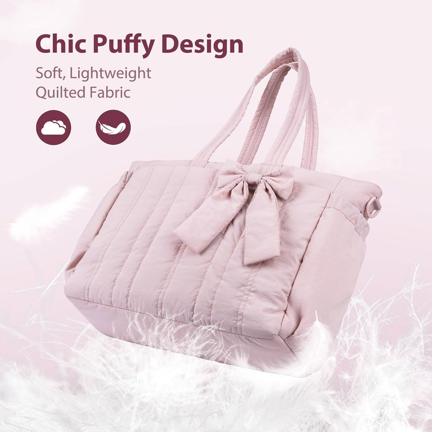 Chic Puffy Design  
Soft, Lightweight Quilted Fabric