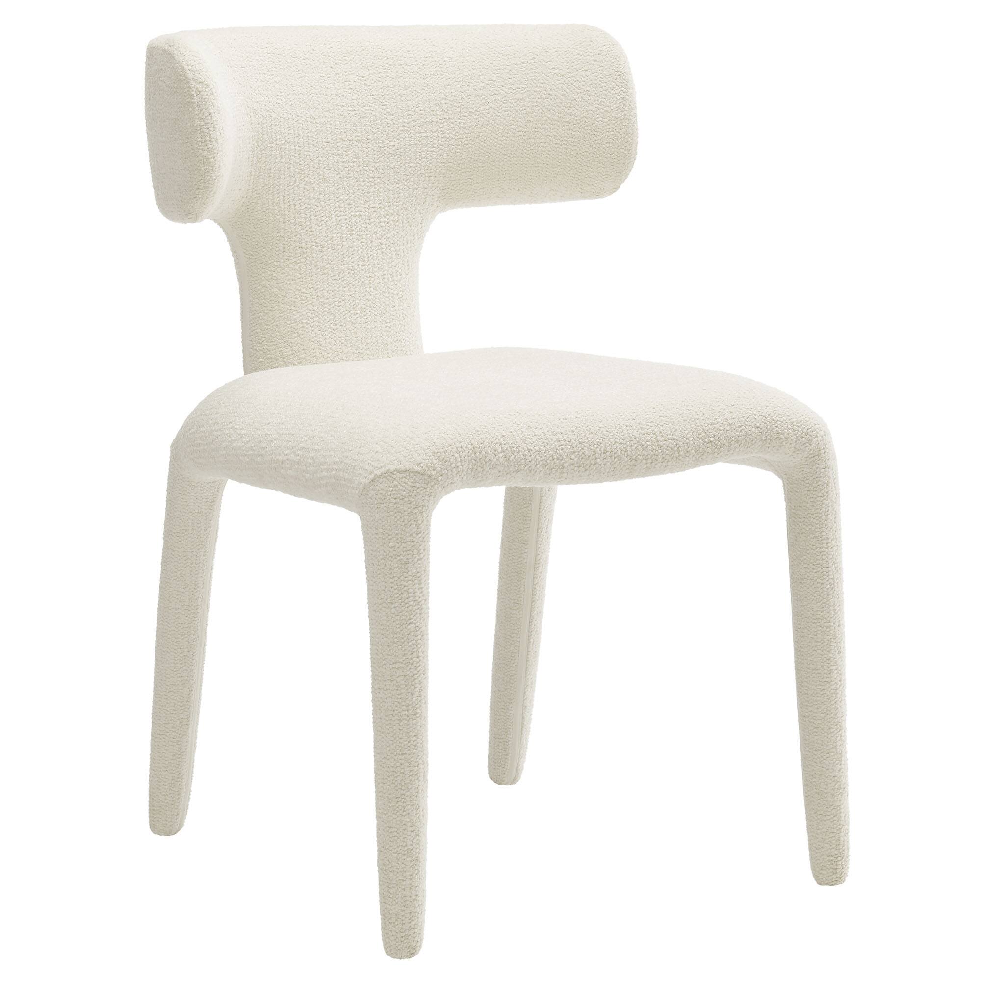 Alt View 1. Modway - Stellan Curved Back Boucle Upholstered Dining Chair Set of 2 by Modway - White.