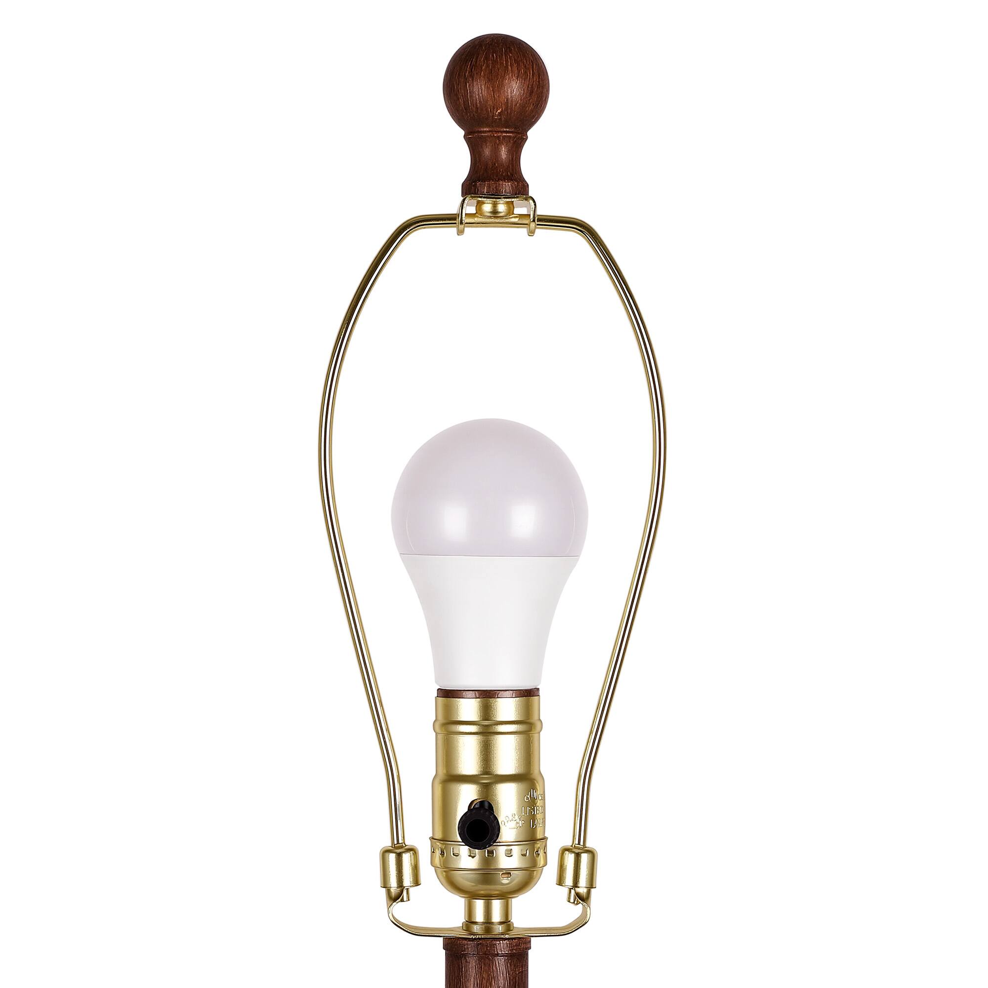 Alt View 3. partphoner - Dark Brown Turned Spindle Wood Table Lamp - Brown.