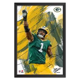 Sporticulture - Micah Parsons Green Bay Packers 14" x 20" Brush Stroke Player Framed Art Print - Multicolor