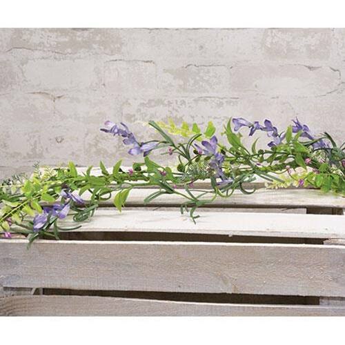 Angle. BreeBe - *Lakeside Iris Garland - Green, Purple.
