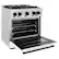 Left. ZLINE - ZLINE Autograph 30 in. Classic Satin Steel Gas Range w/ White Door & Black Accents (CGRSZ-WM-30-MB) - White.