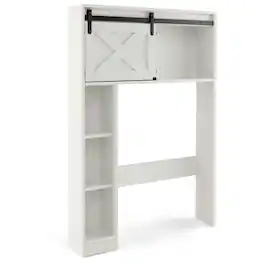 Kadyn - 4Tier Over The Toilet Storage Cabinet with Sliding Barn Door and Storage ShelvesWhite Bathroom Cabinet - White