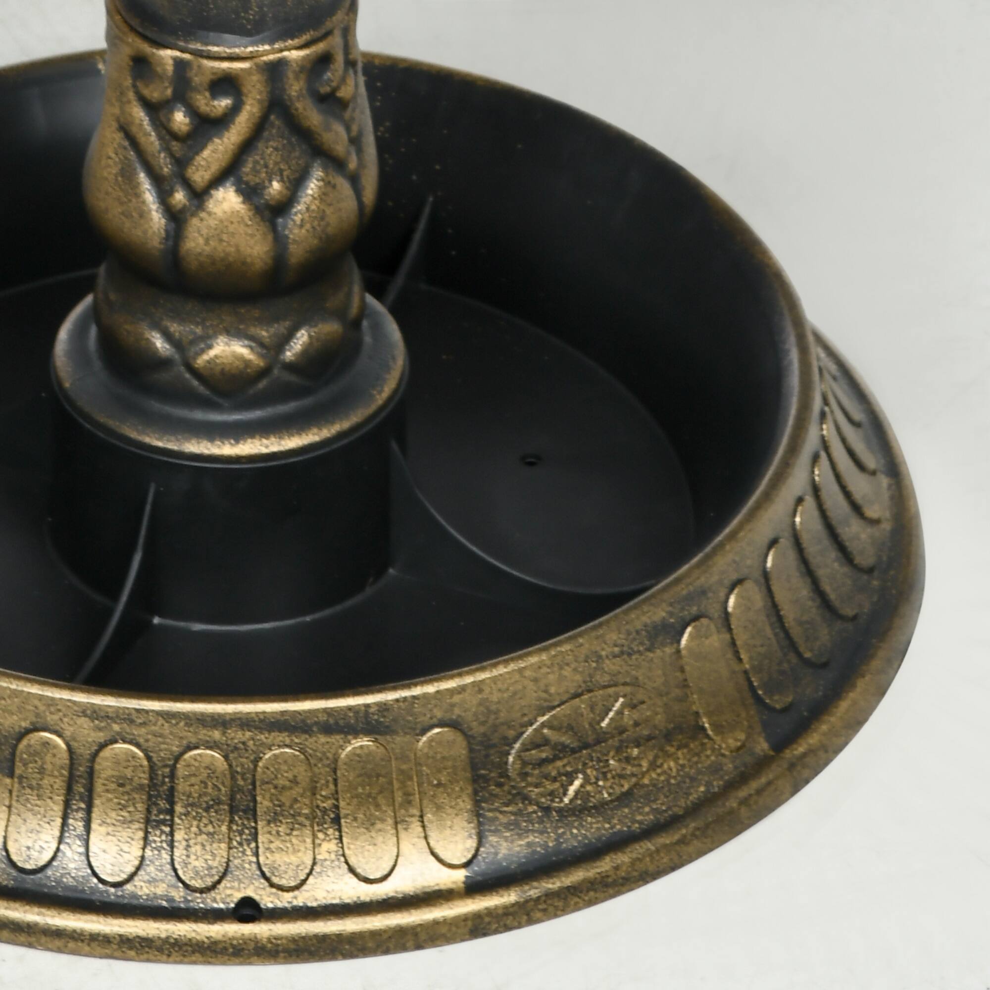 Alt View 8. Outsunny - Antique Bird Bath Decorative Birdbath Bird Feeder Bowl with Planter Pedestal and Bird Statues - Bronze.