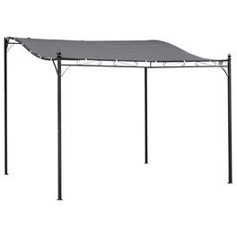 Outsunny - 10' x 10' Steel Outdoor Pergola Gazebo, Patio Canopy with Weather-Resistant Fabric and Drainage Holes - Gray