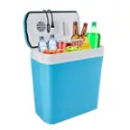 Front. Ivation - Electric Cooler & Warmer, 24L Portable Thermoelectric 12 Volt Cooler with Handle - Aqua Blue.