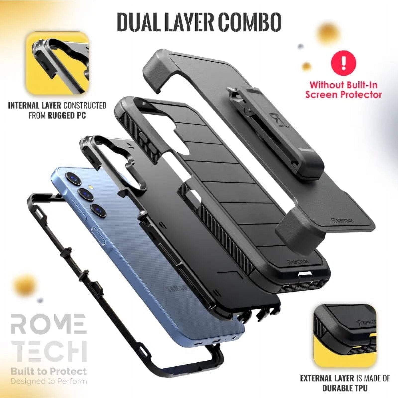 DUAL LAYER COMBO

INTERNAL LAYER CONSTRUCTED FROM RUGGED PC

EXTERNAL LAYER IS MADE OF DURABLE TPU

Without Built-In Screen Protector

ROME TECH
Built to Protect
Designed to Perform
