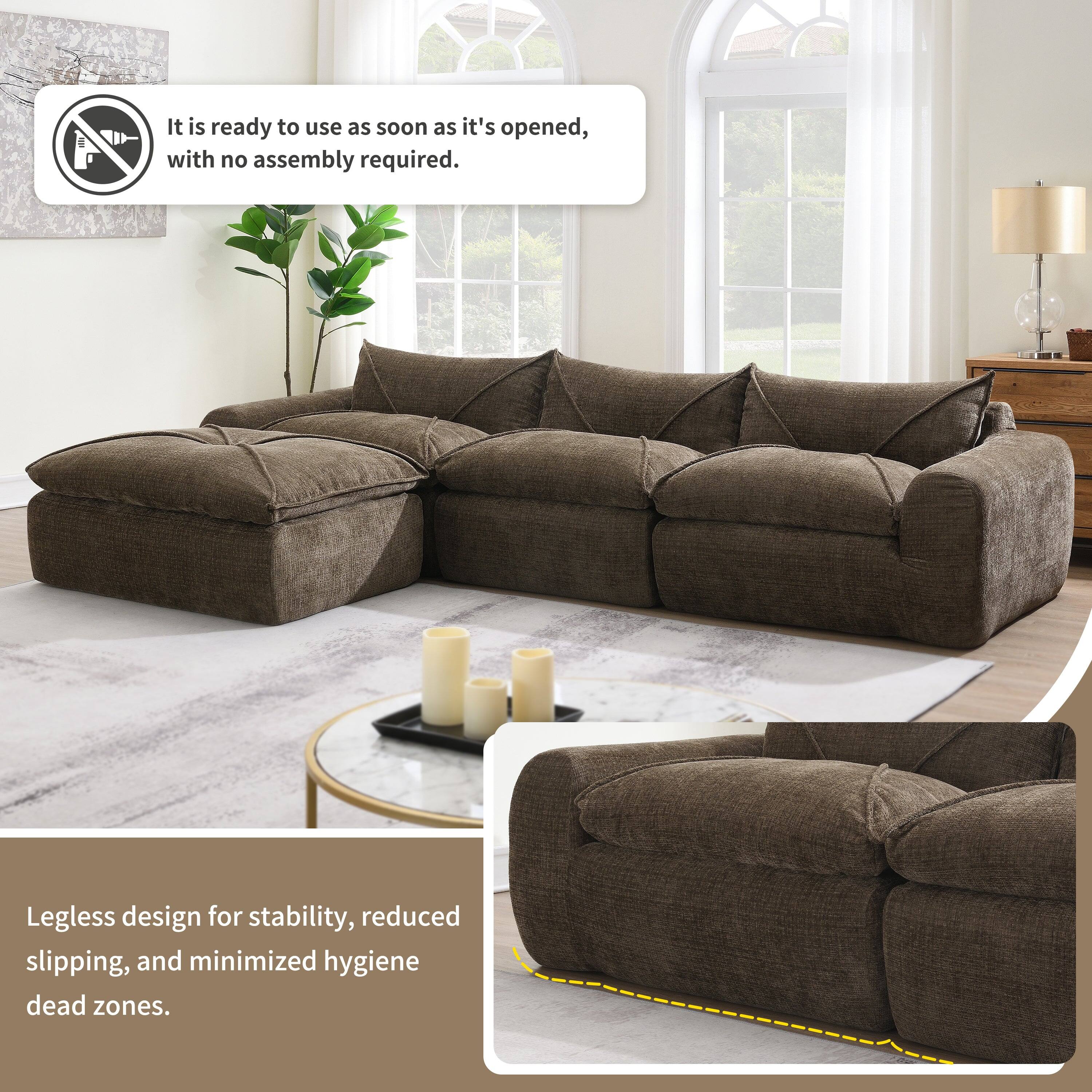 It is ready to use as soon as it's opened, with no assembly required. Legless design for stability, reduced slipping, and minimized hygiene dead zones.